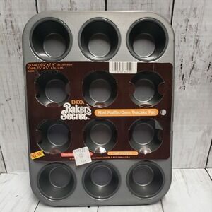 NOS Vintage Ekco Bakers Secret Non Stick 12 Mini Muffin Pan #64250